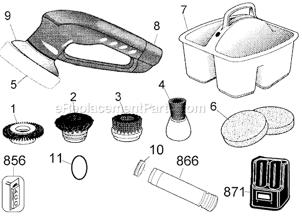 Page A Diagram and Parts List for SB700 Type 1 Black and Decker Power Scrubber